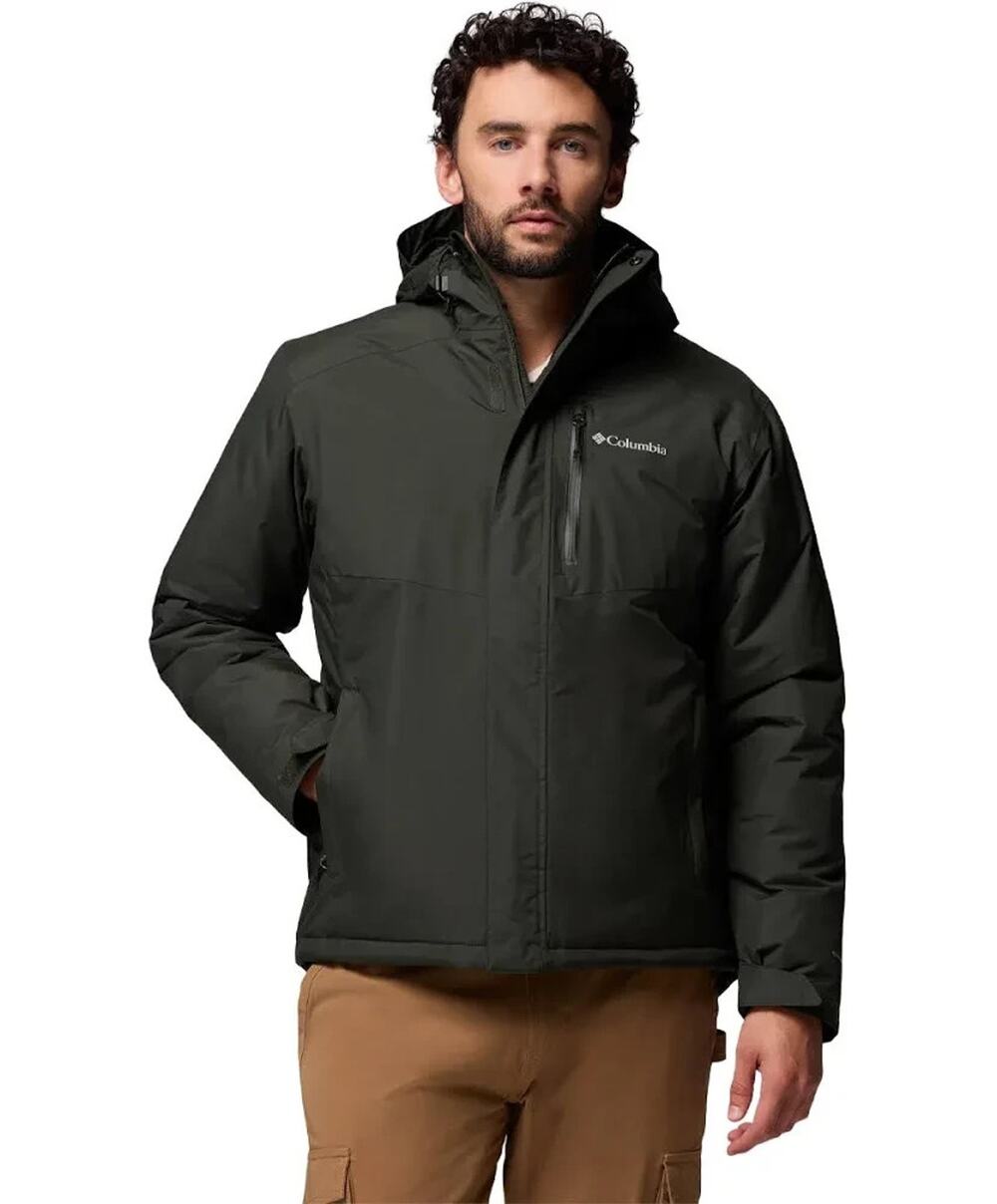 Columbia Omni Heat Omni Tech Hooded Winter Jacket Mens XL Black Interchange Coat